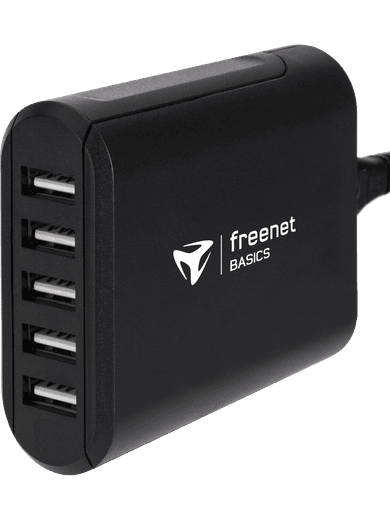 freenet Basics 5 x USB 8A Reiselader schwarz