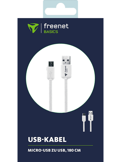 freenet Basics Lade- & Datenkabel Micro-USB 180cm Weiß